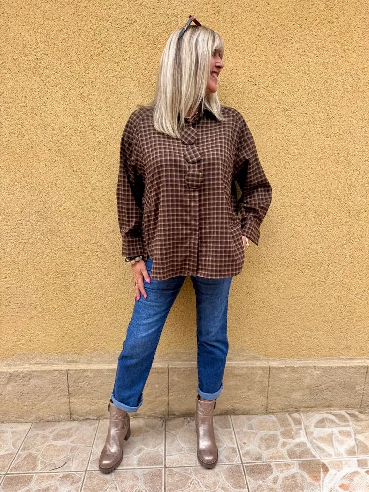 Chemise méga loose Carina chocolat