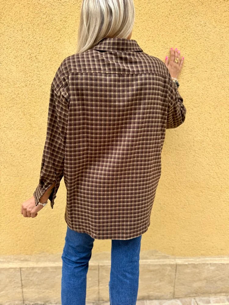 Chemise méga loose Carina chocolat