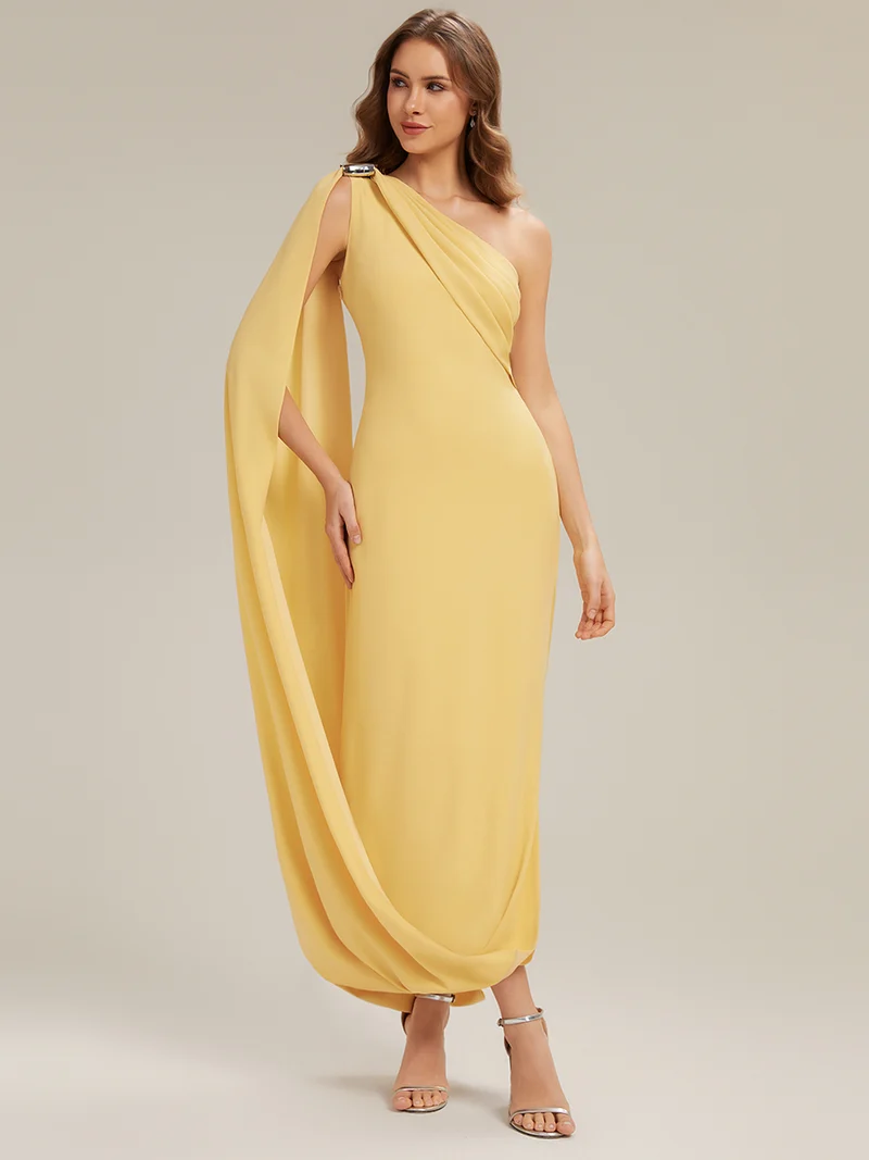 ever KIELO|Robe maxi asymétrique sans manches en jersey extensible avec des rubans fluides(Vente Finale)