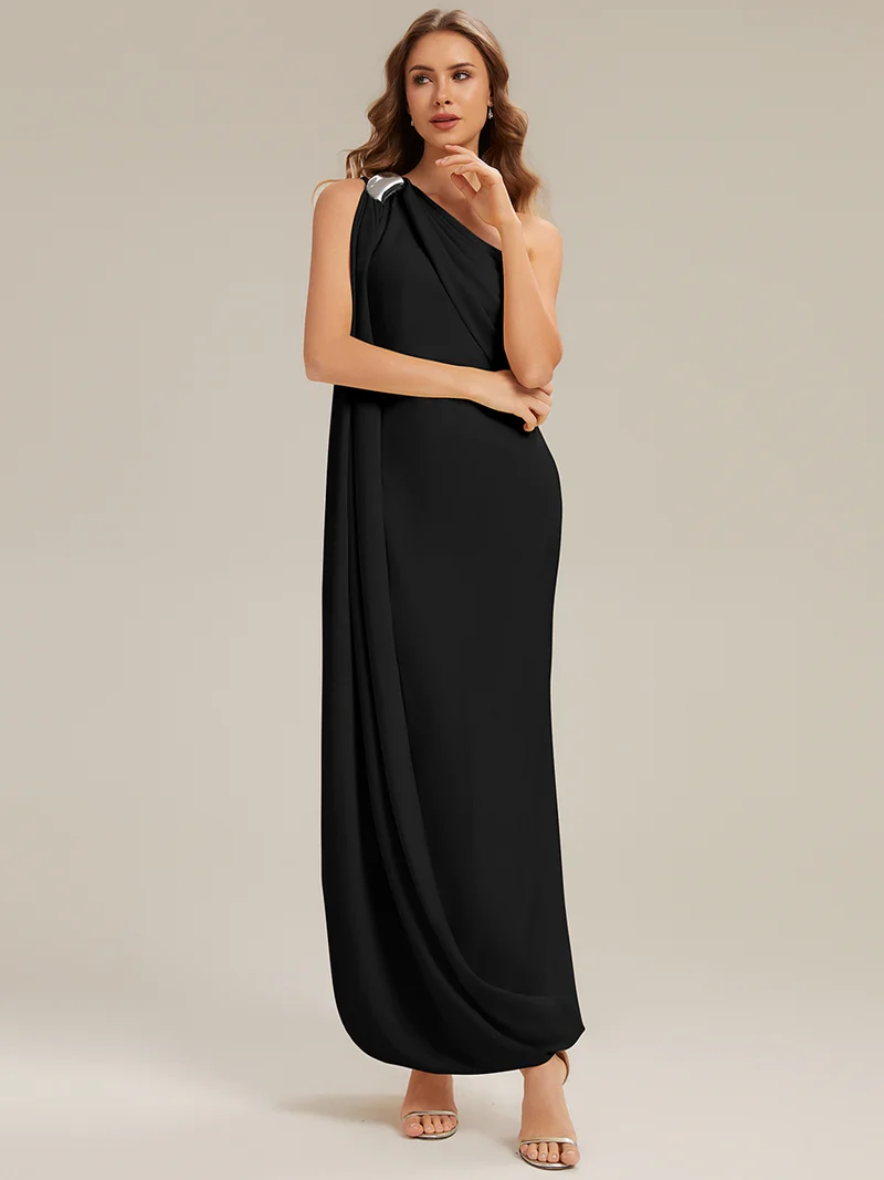 ever KIELO|Robe maxi asymétrique sans manches en jersey extensible avec des rubans fluides(Vente Finale)