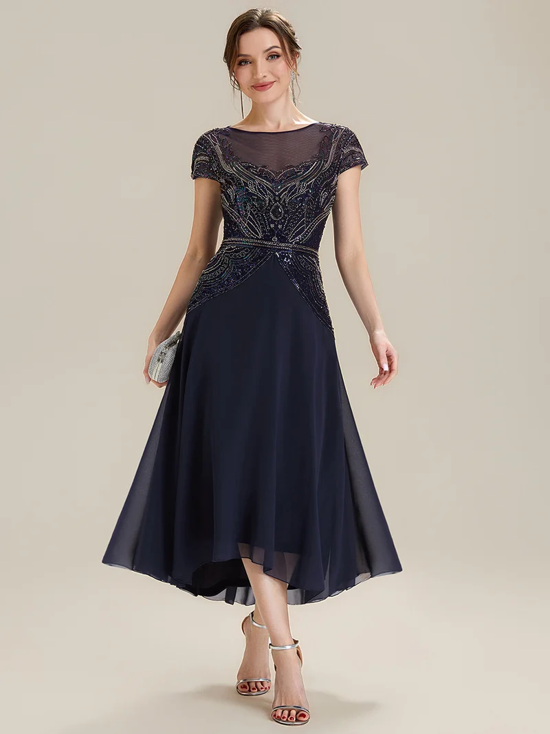 ever NUIT|Robe maxi sans manches à sequins avec patchwork