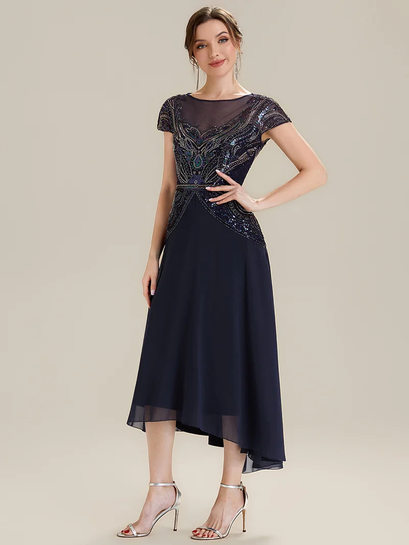 ever NUIT|Robe maxi sans manches à sequins avec patchwork