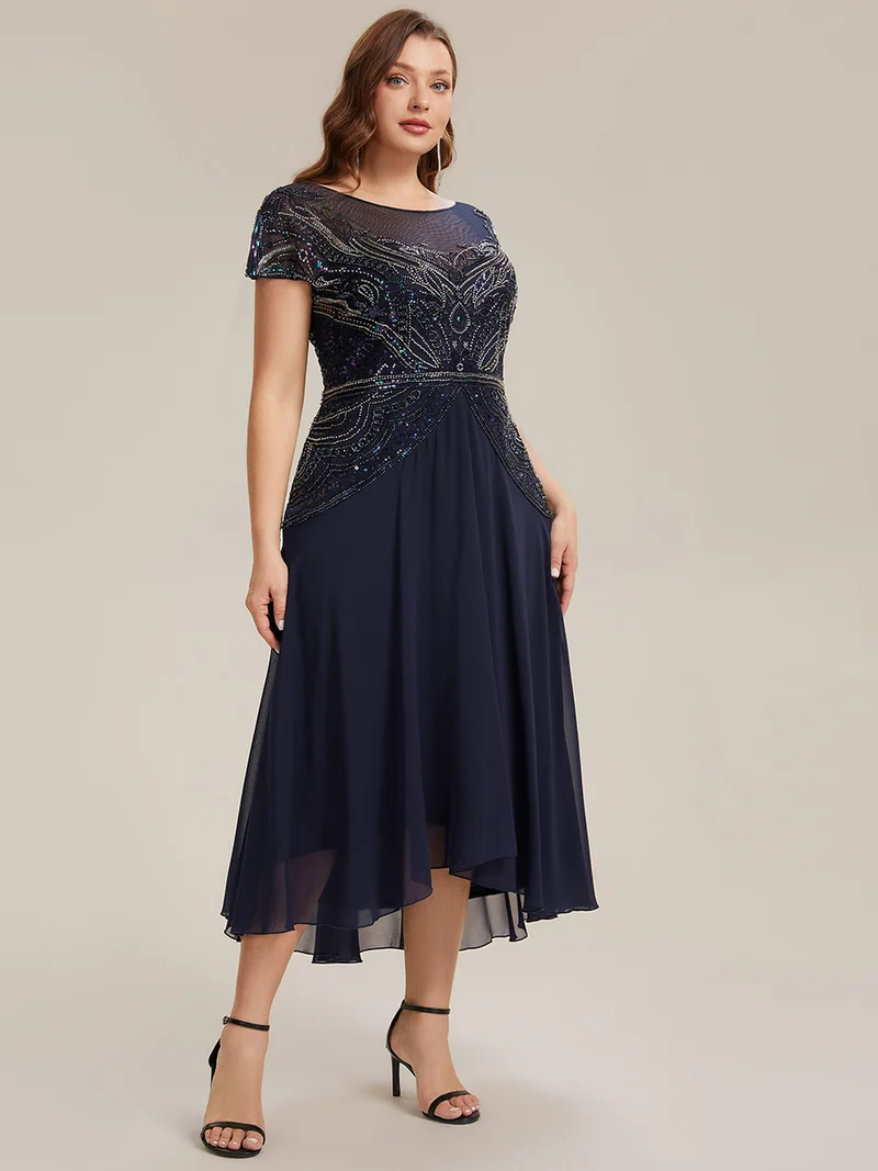 ever NUIT|Robe maxi sans manches à sequins avec patchwork