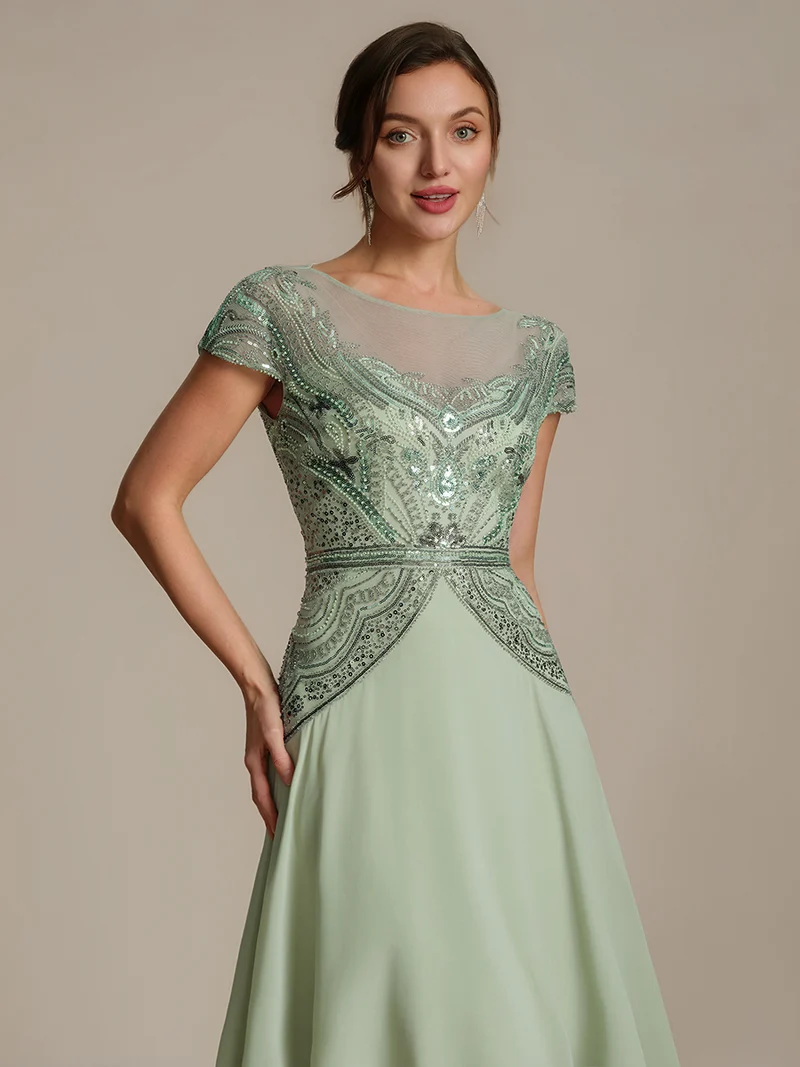 ever NUIT|Robe maxi sans manches à sequins avec patchwork