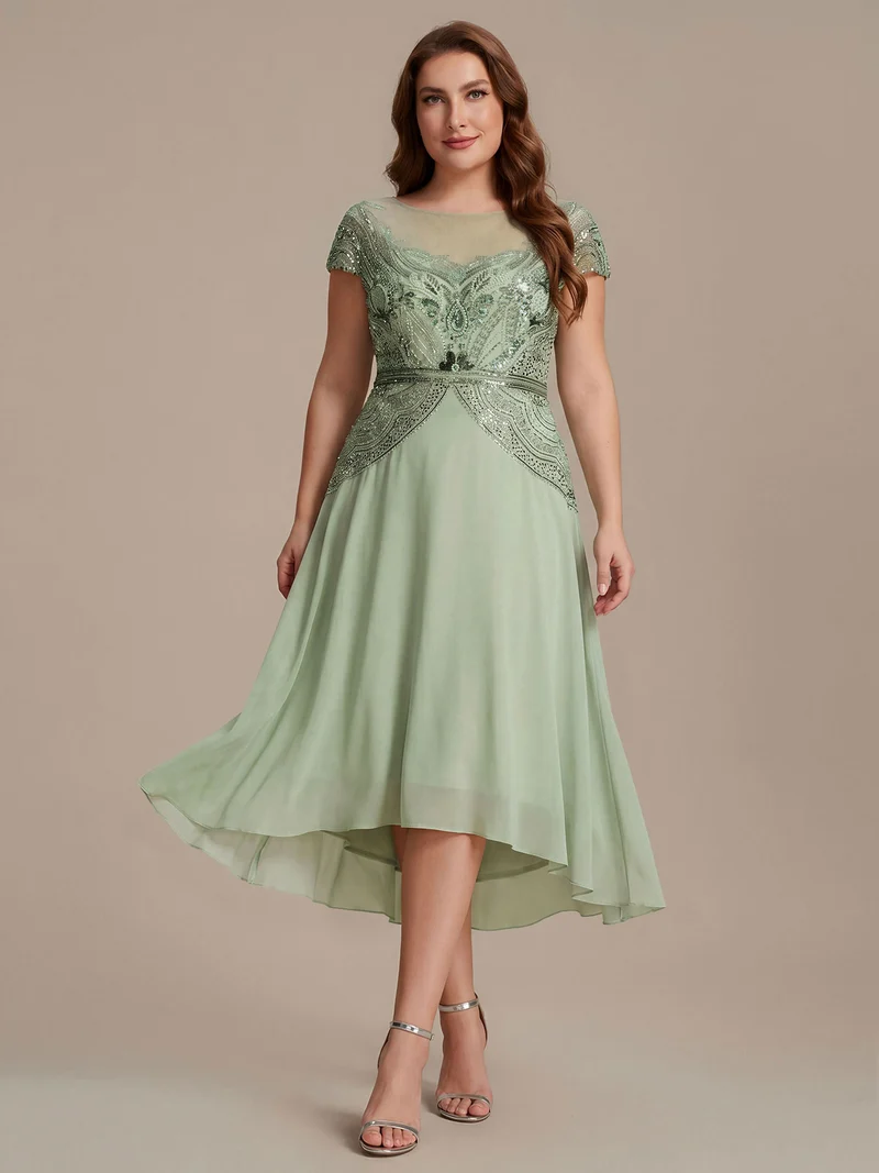 ever NUIT|Robe maxi sans manches à sequins avec patchwork