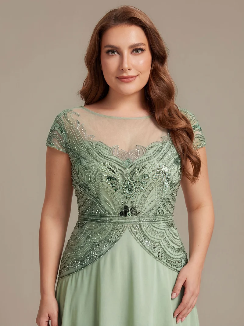 ever NUIT|Robe maxi sans manches à sequins avec patchwork