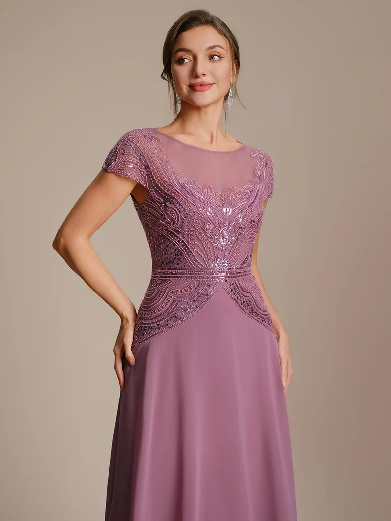 ever NUIT|Robe maxi sans manches à sequins avec patchwork