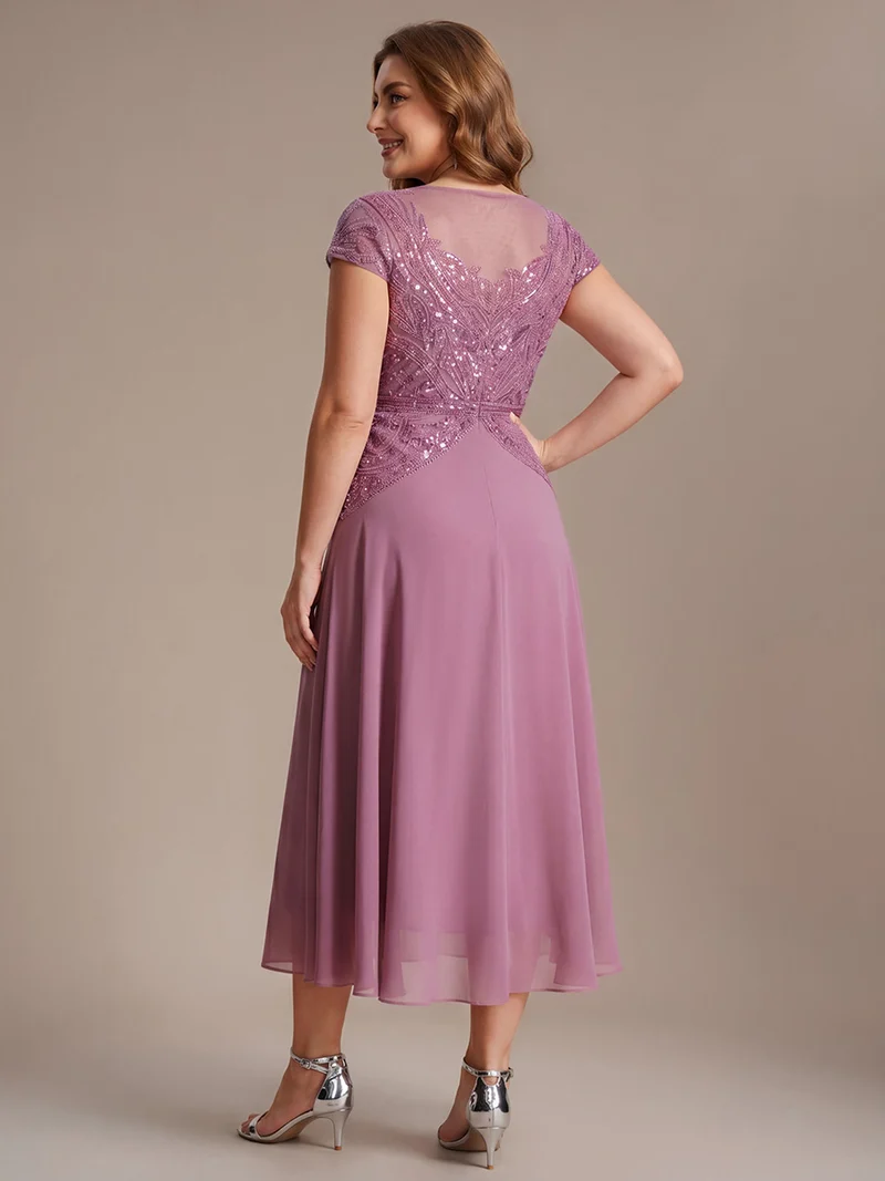 ever NUIT|Robe maxi sans manches à sequins avec patchwork
