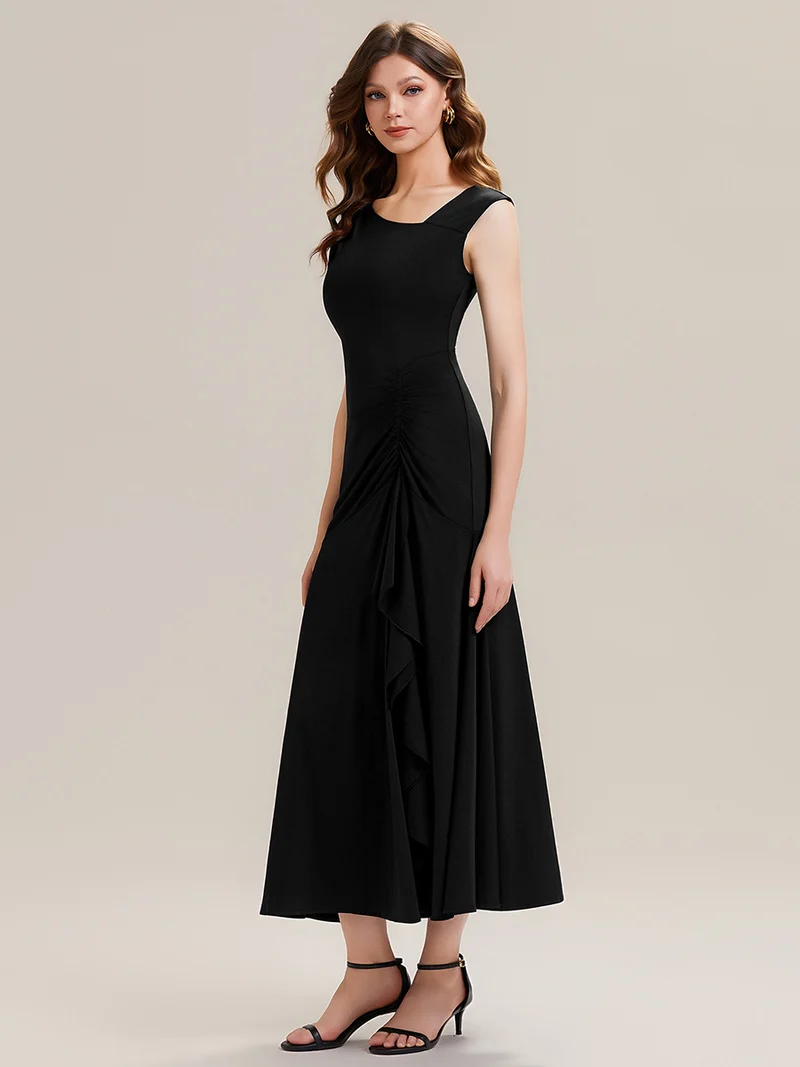 ever NORA|Robe maxi sirène asymétrique sans bretelles avec volants et haute élasticité