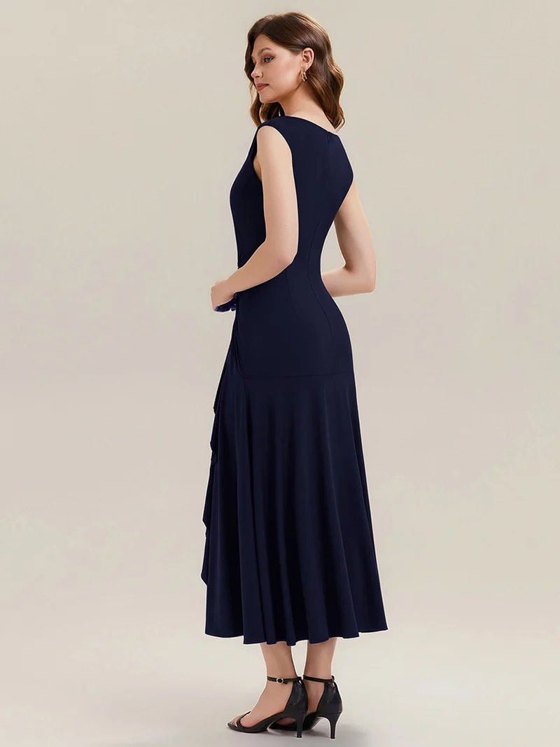 ever NORA|Robe maxi sirène asymétrique sans bretelles avec volants et haute élasticité