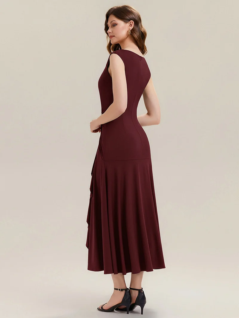 ever NORA|Robe maxi sirène asymétrique sans bretelles avec volants et haute élasticité