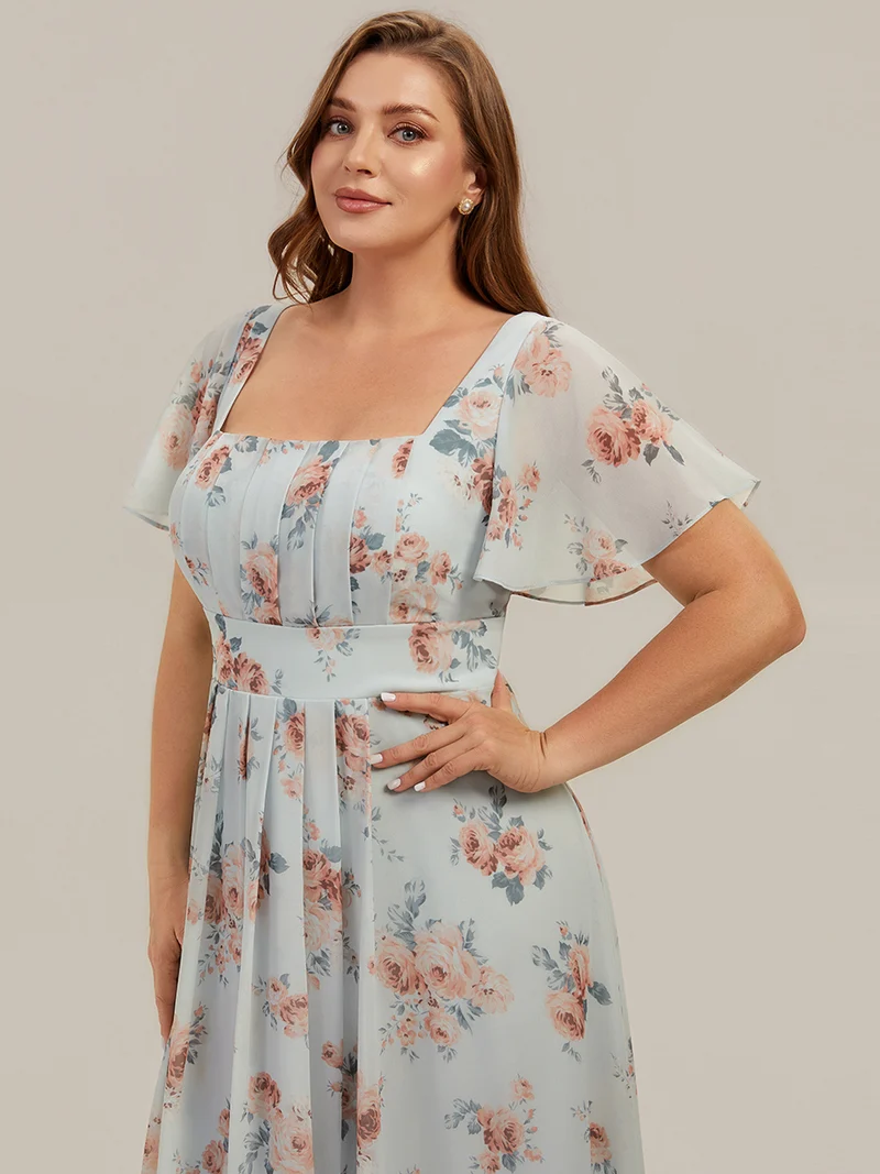 ever AVIEL|Robe Demoiselle d'Honneur Longue Chic en Mousseline Coupe A-Ligne