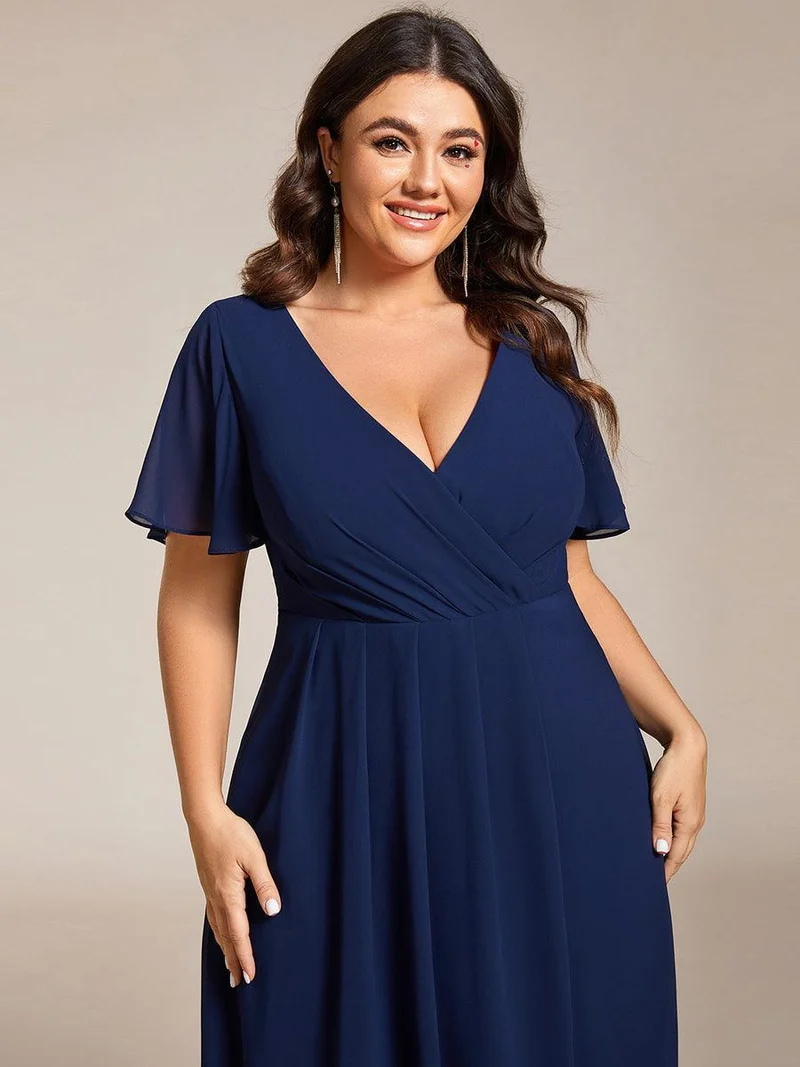 ever LARK | Robe de cocktail en mousseline à manches courtes
