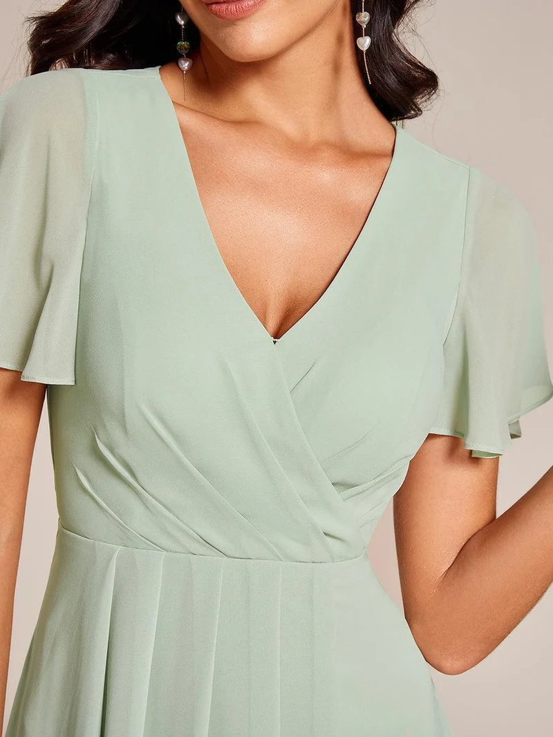 ever LARK | Robe de cocktail en mousseline à manches courtes