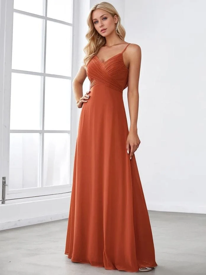 Robe demoiselle d'honneur terracotta longue dos ouvert