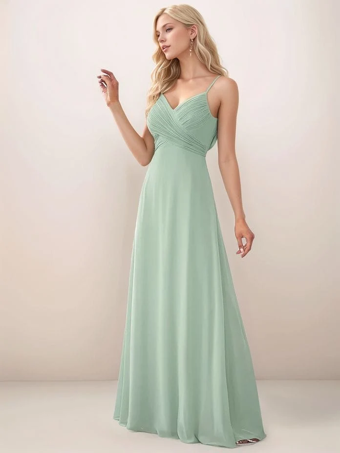 Robe demoiselle d'honneur vert sauge dos ouvert