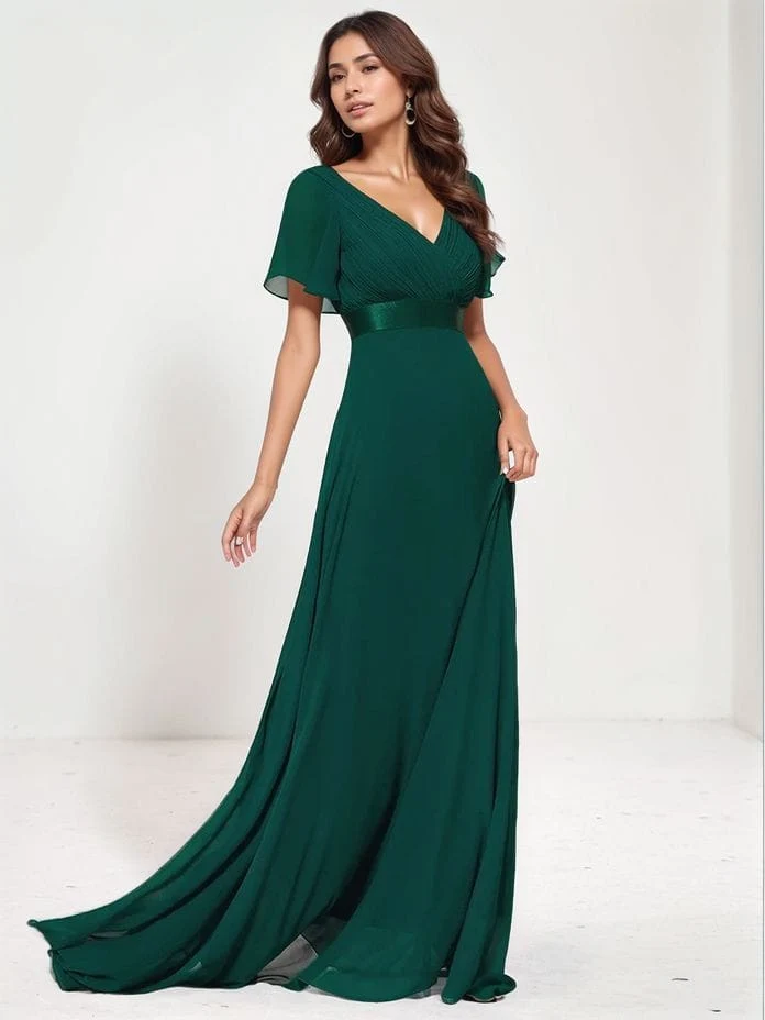 Robe de soirée mariage longue verte