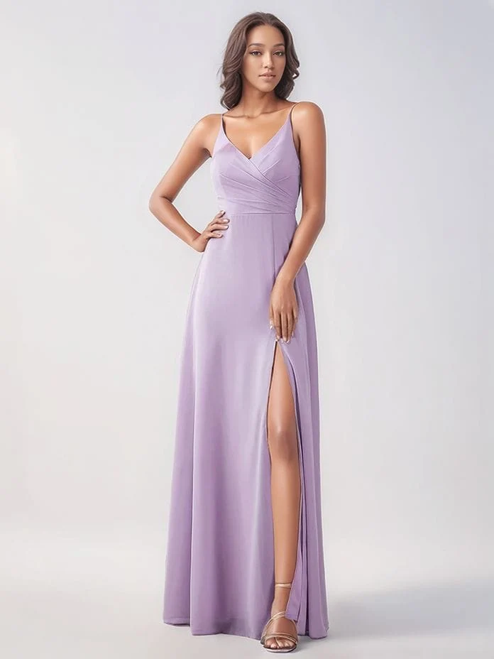 Robe pour invitée au mariage lilas longue