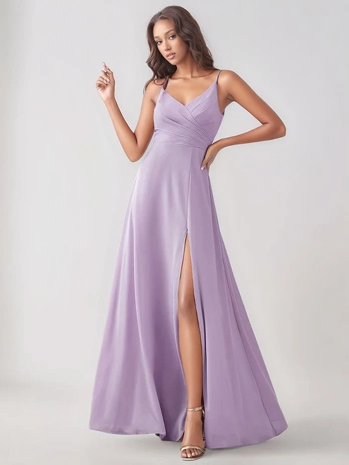 Robe pour invitée au mariage lilas longue