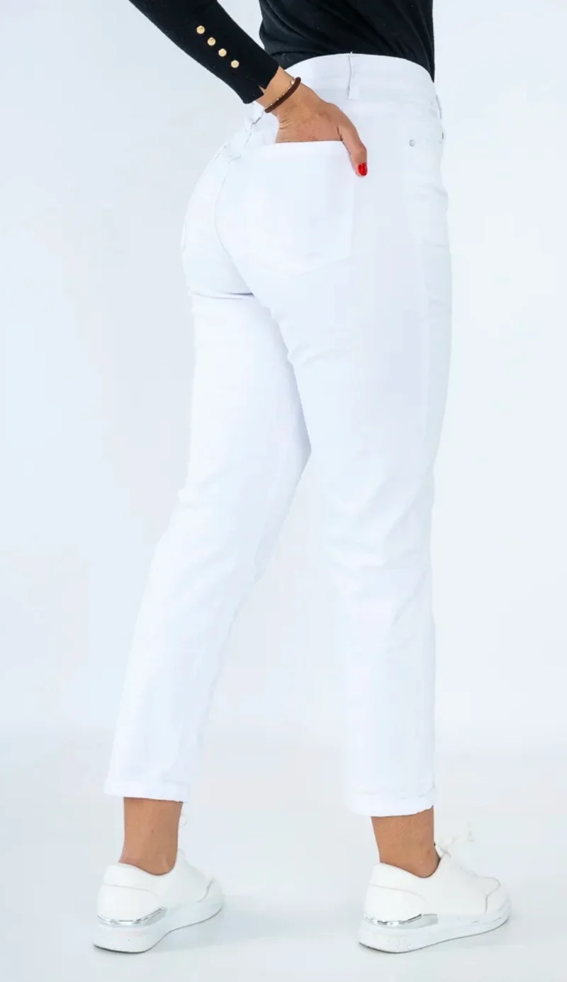 Jeans mom fit blanc