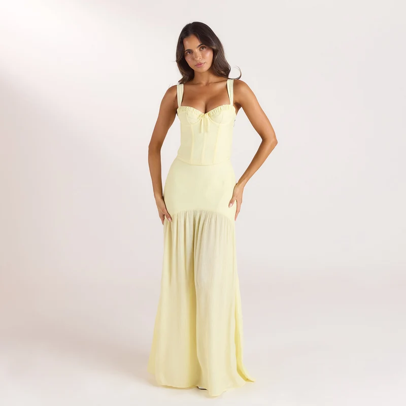 Top Corset à Armatures - Jaune Citron