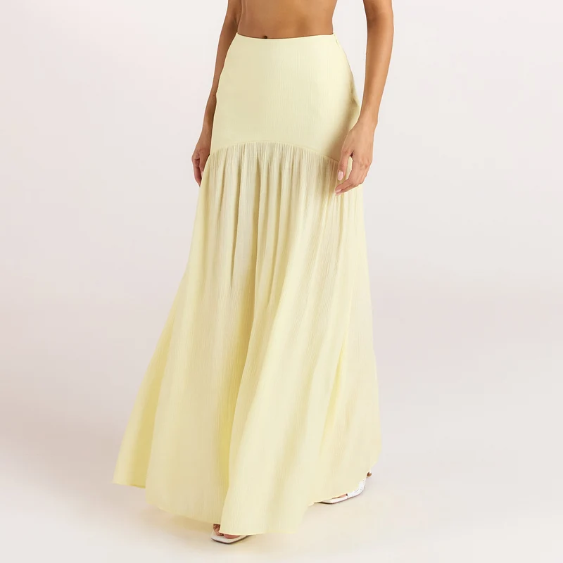 Jupe Maxi Transparente - Jaune Citron