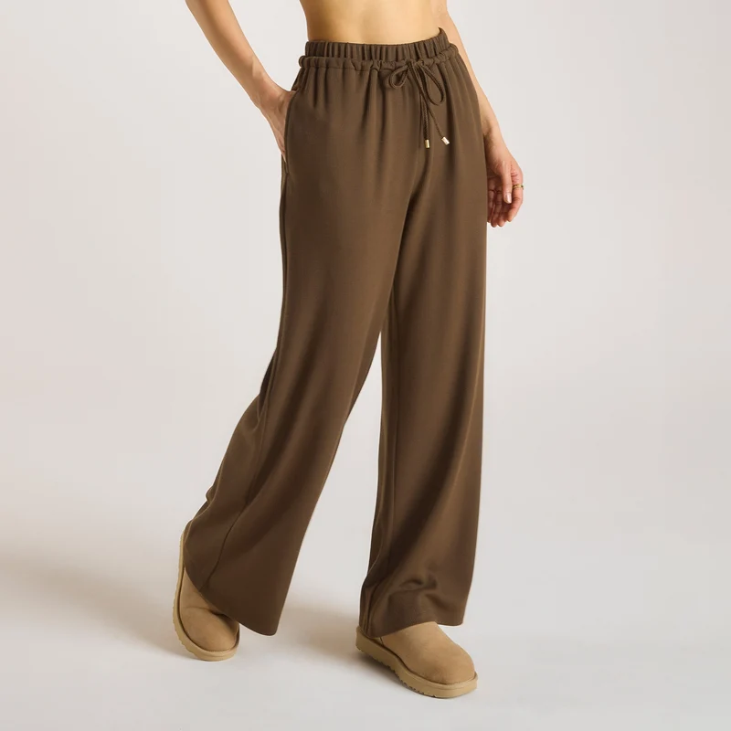 Pantalon Large Waffle - Chocolat