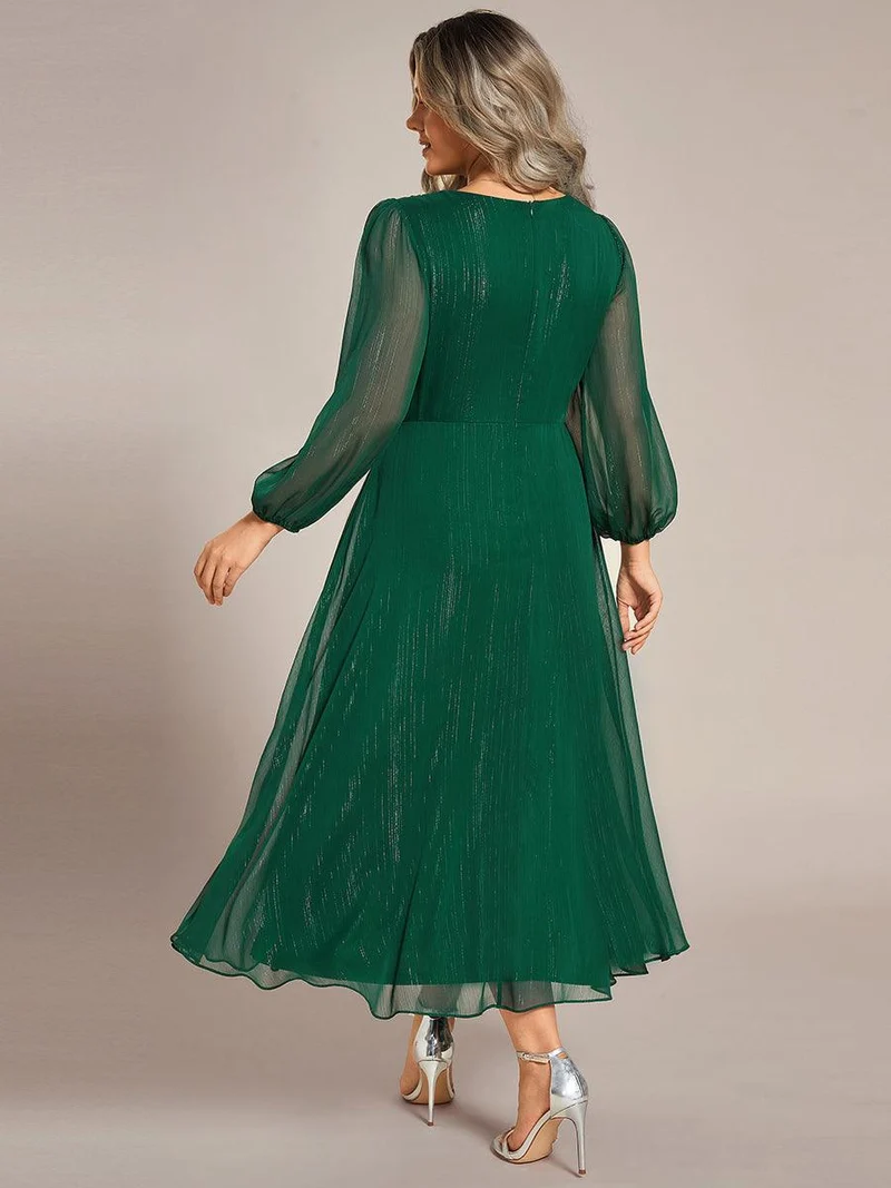 ever EMBER | Robe invitée mariage en mousseline plissée à manches volantées (Vente finale)
