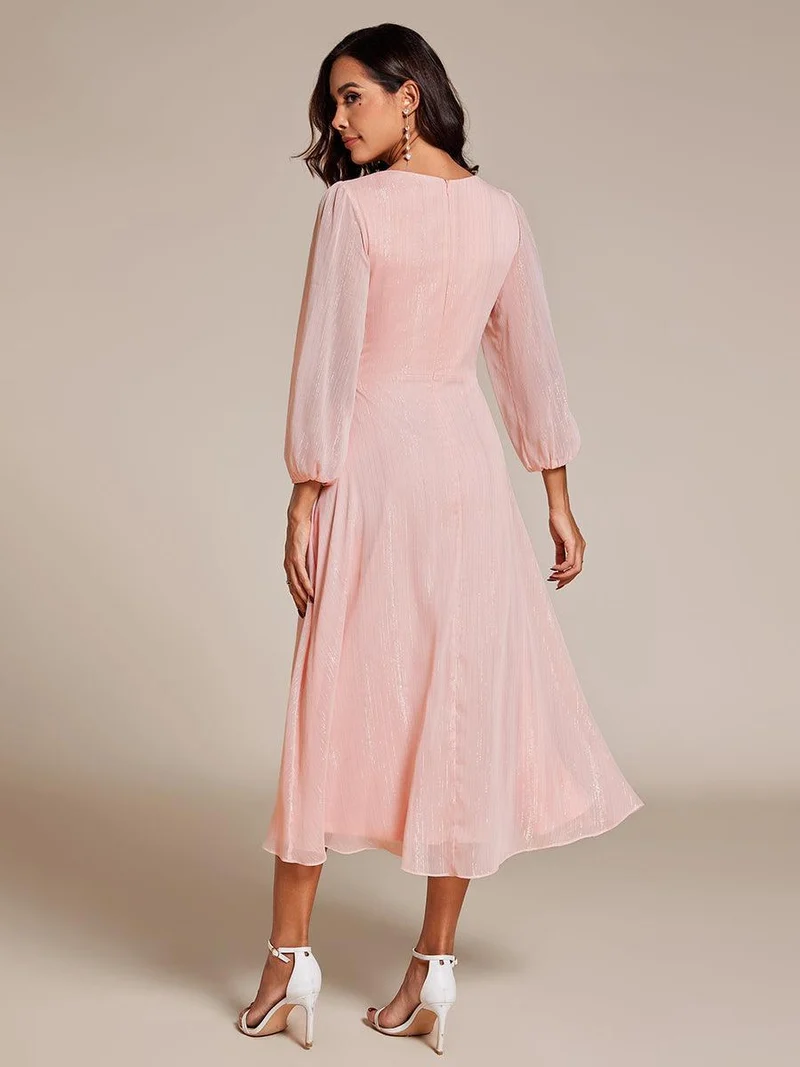 ever EMBER | Robe invitée mariage en mousseline plissée à manches volantées (Vente finale)