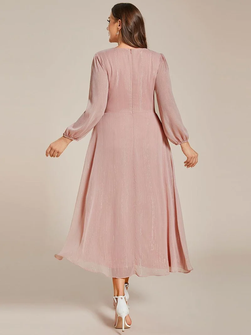 ever EMBER | Robe invitée mariage en mousseline plissée à manches volantées (Vente finale)
