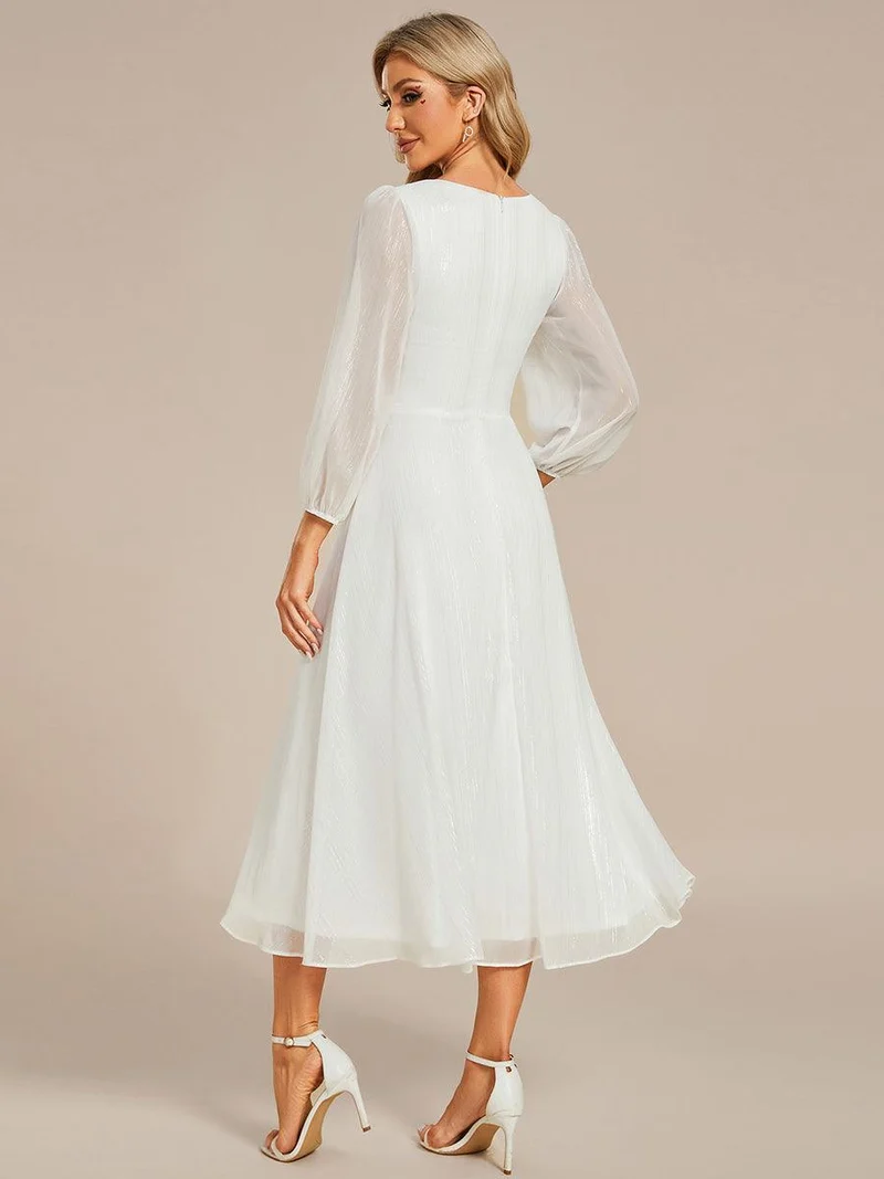 ever EMBER | Robe invitée mariage en mousseline plissée à manches volantées (Vente finale)