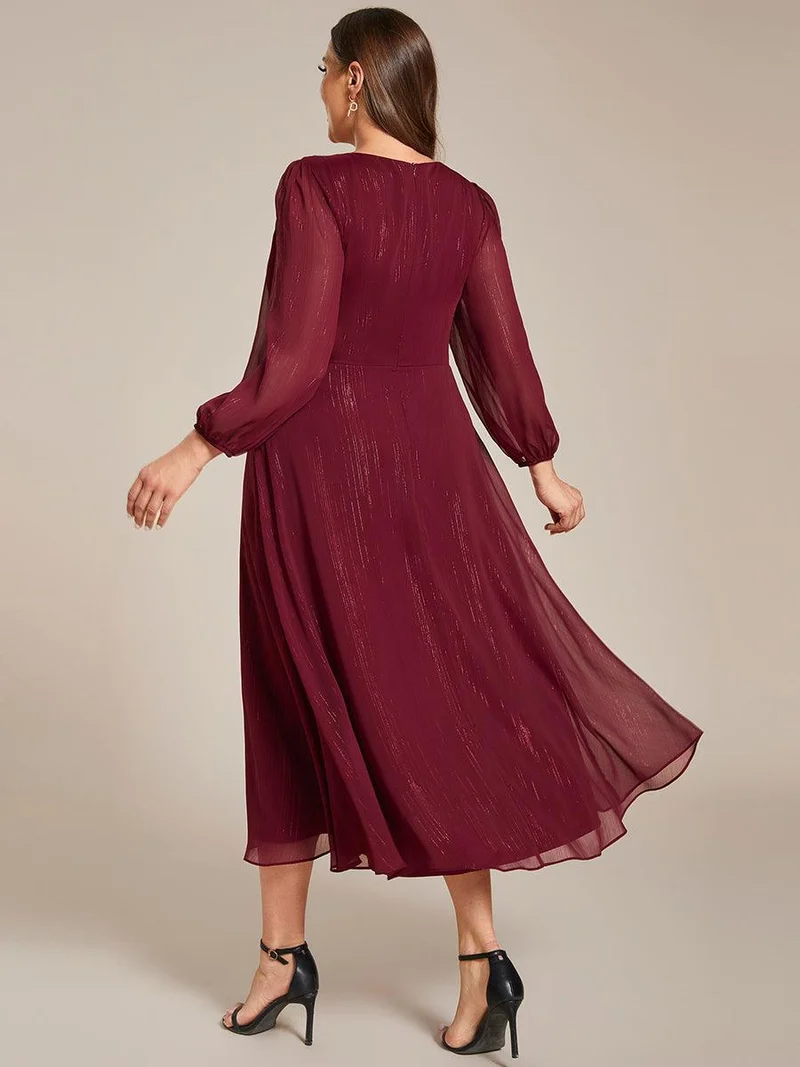 ever EMBER | Robe invitée mariage en mousseline plissée à manches volantées (Vente finale)