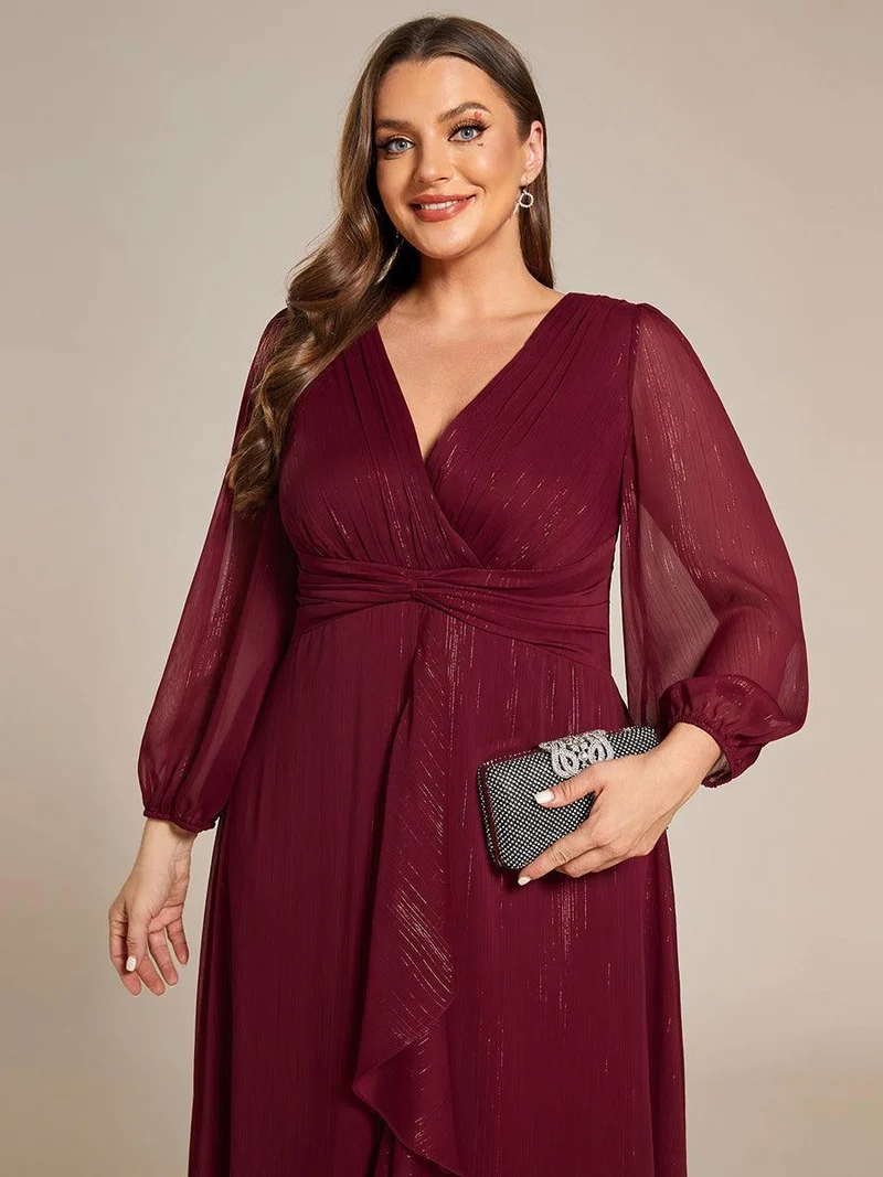 ever EMBER | Robe invitée mariage en mousseline plissée à manches volantées (Vente finale)