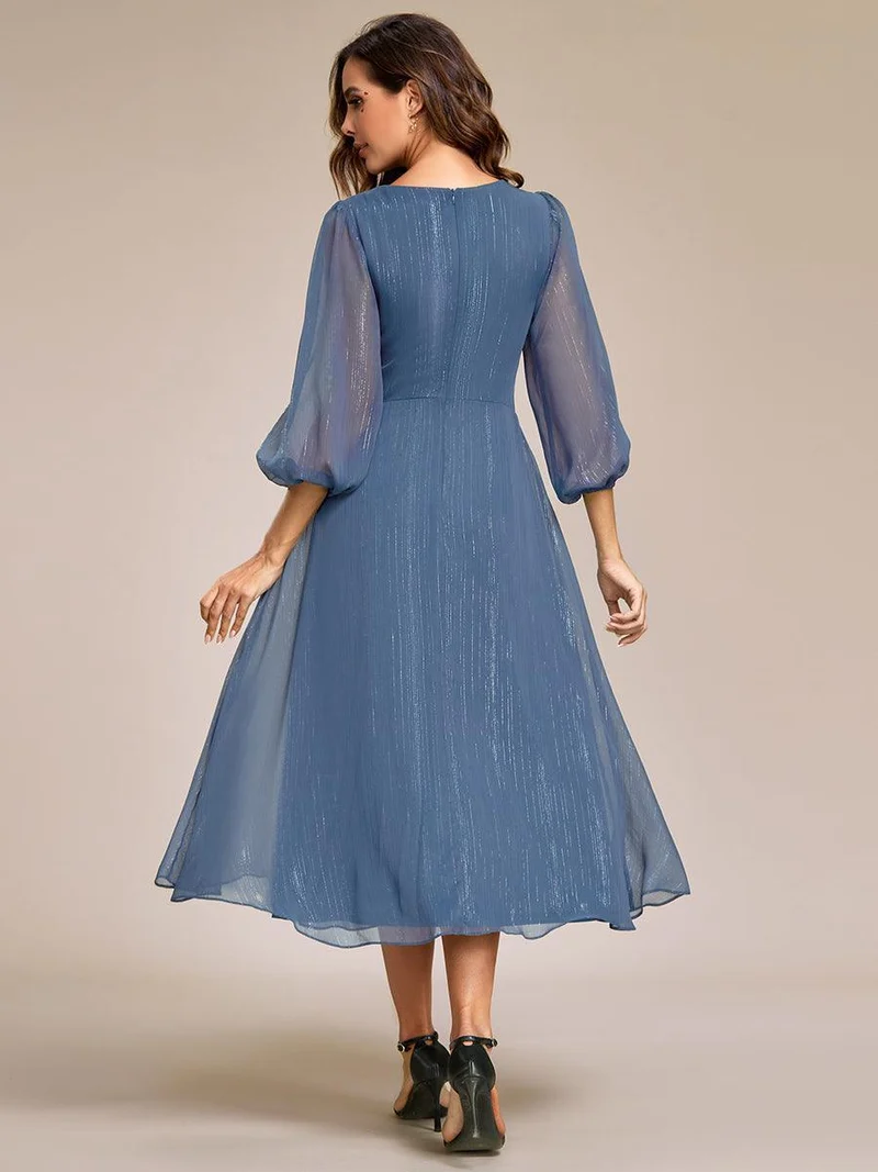 ever EMBER | Robe invitée mariage en mousseline plissée à manches volantées (Vente finale)