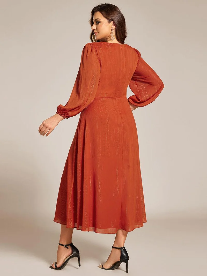ever EMBER | Robe invitée mariage en mousseline plissée à manches volantées (Vente finale)