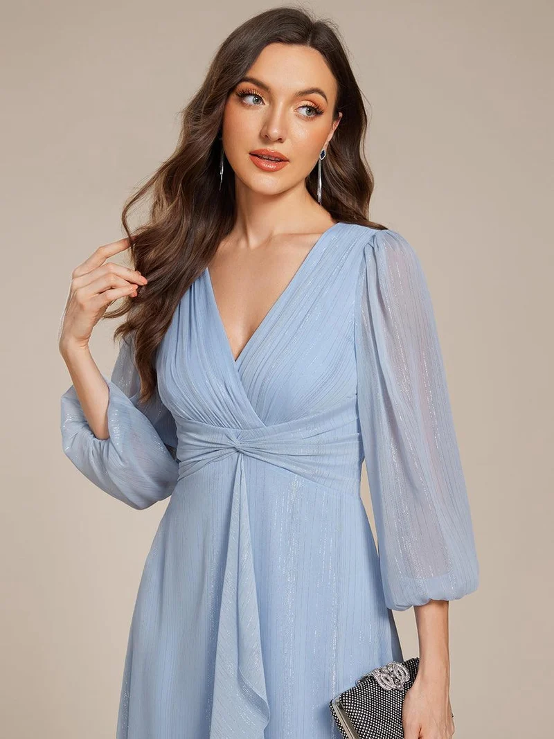 ever EMBER | Robe invitée mariage en mousseline plissée à manches volantées (Vente finale)
