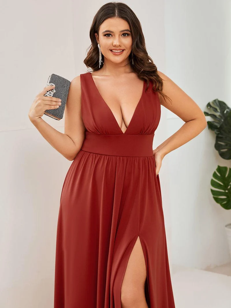 ever SORAYA|Robe gala longue taille haute à col V