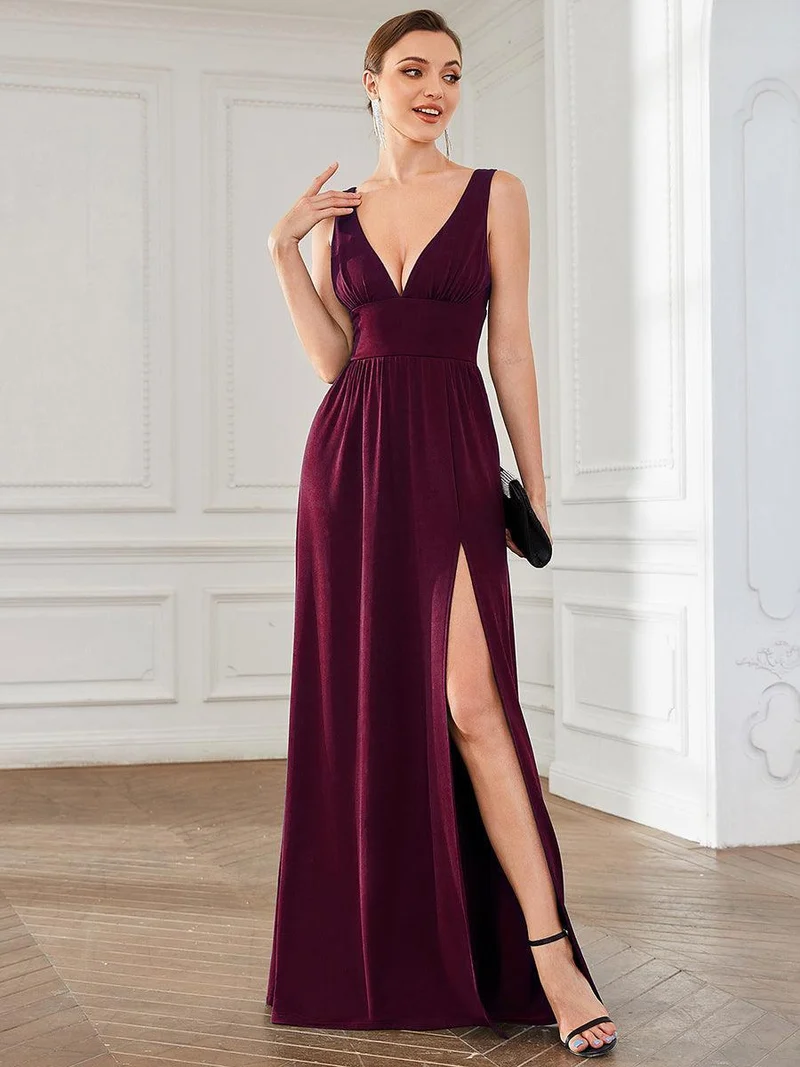 ever SORAYA|Robe gala longue taille haute à col V