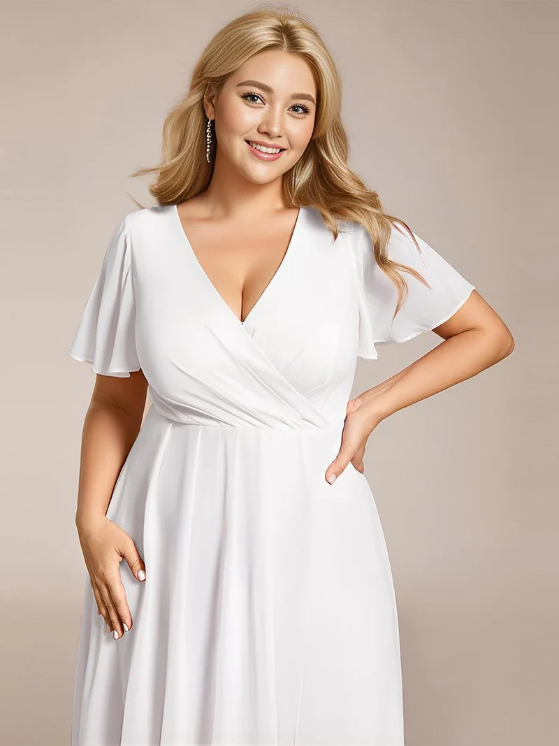 ever LARK | Robe de cocktail en mousseline à manches courtes