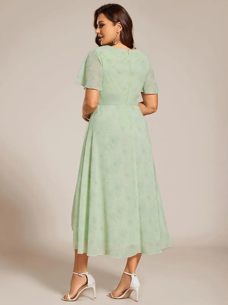 ever LARK | Robe de cocktail en mousseline à manches courtes