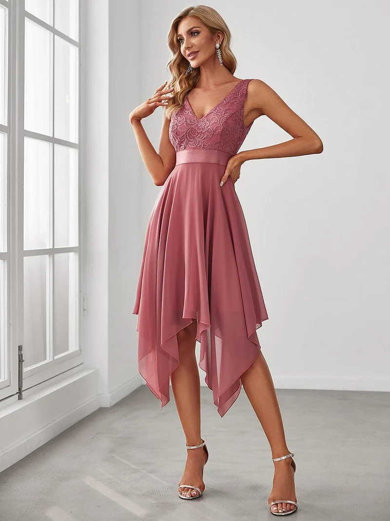ever COSTA|Robe invitée mariage asymétrique en mousseline de soie