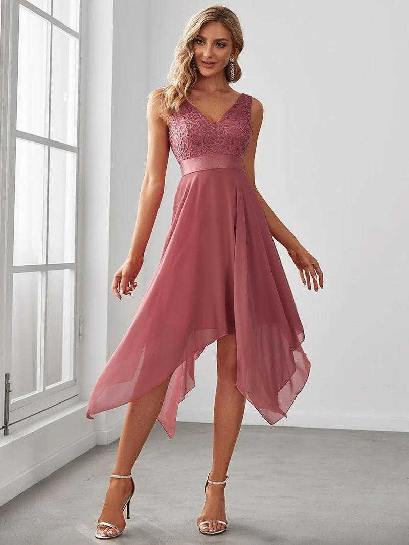 ever COSTA|Robe invitée mariage asymétrique en mousseline de soie