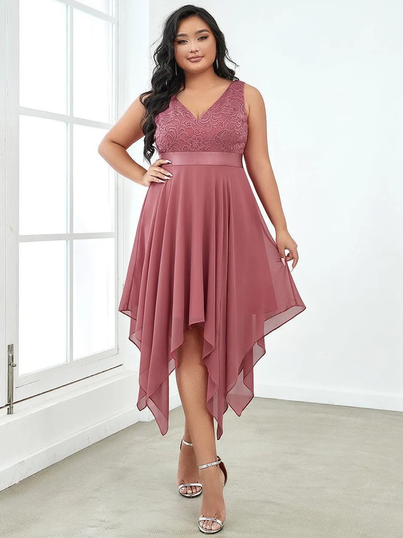 ever COSTA|Robe invitée mariage asymétrique en mousseline de soie