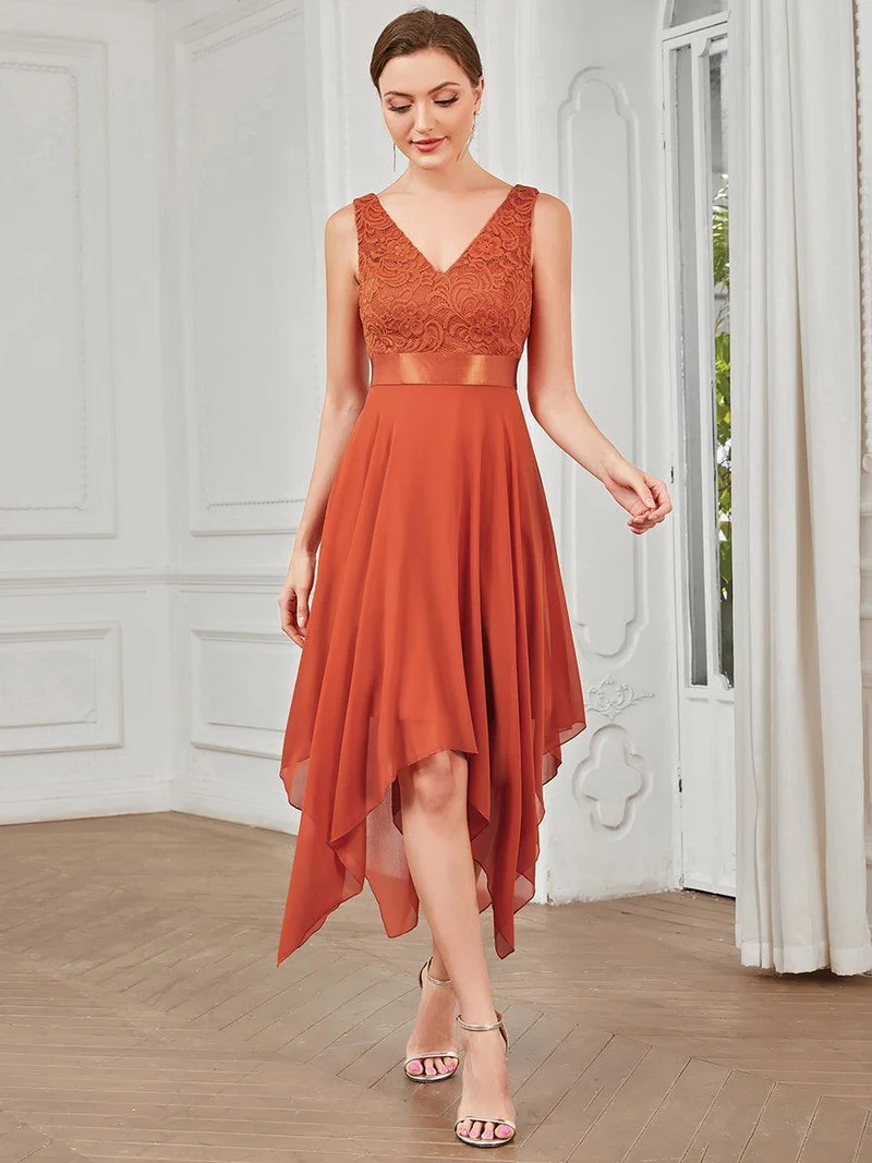 ever COSTA|Robe invitée mariage asymétrique en mousseline de soie