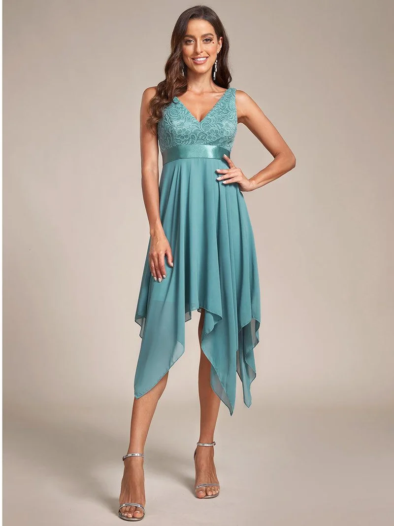 ever COSTA|Robe invitée mariage asymétrique en mousseline de soie