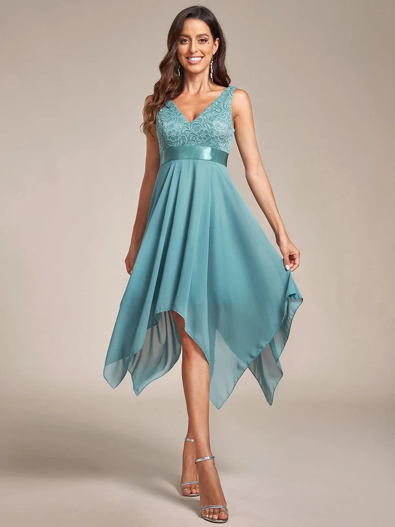 ever COSTA|Robe invitée mariage asymétrique en mousseline de soie