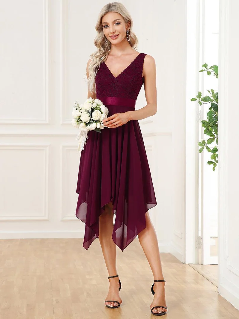 ever COSTA|Robe invitée mariage asymétrique en mousseline de soie