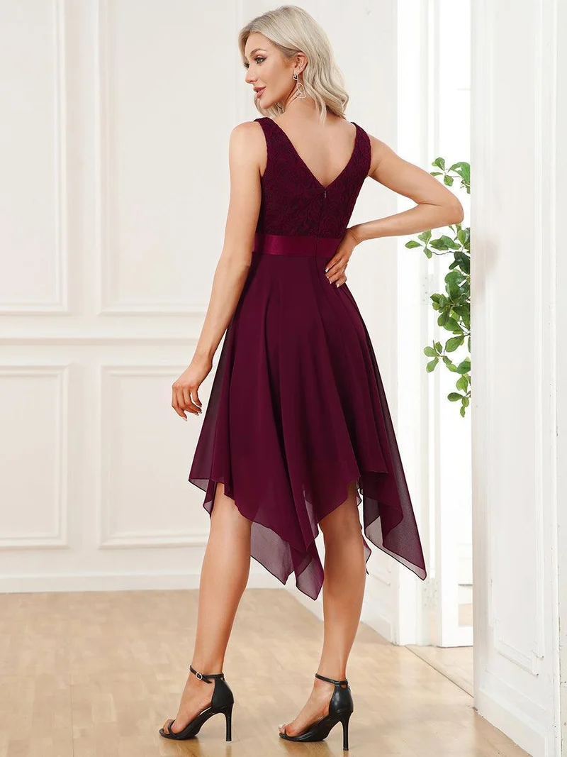 ever COSTA|Robe invitée mariage asymétrique en mousseline de soie
