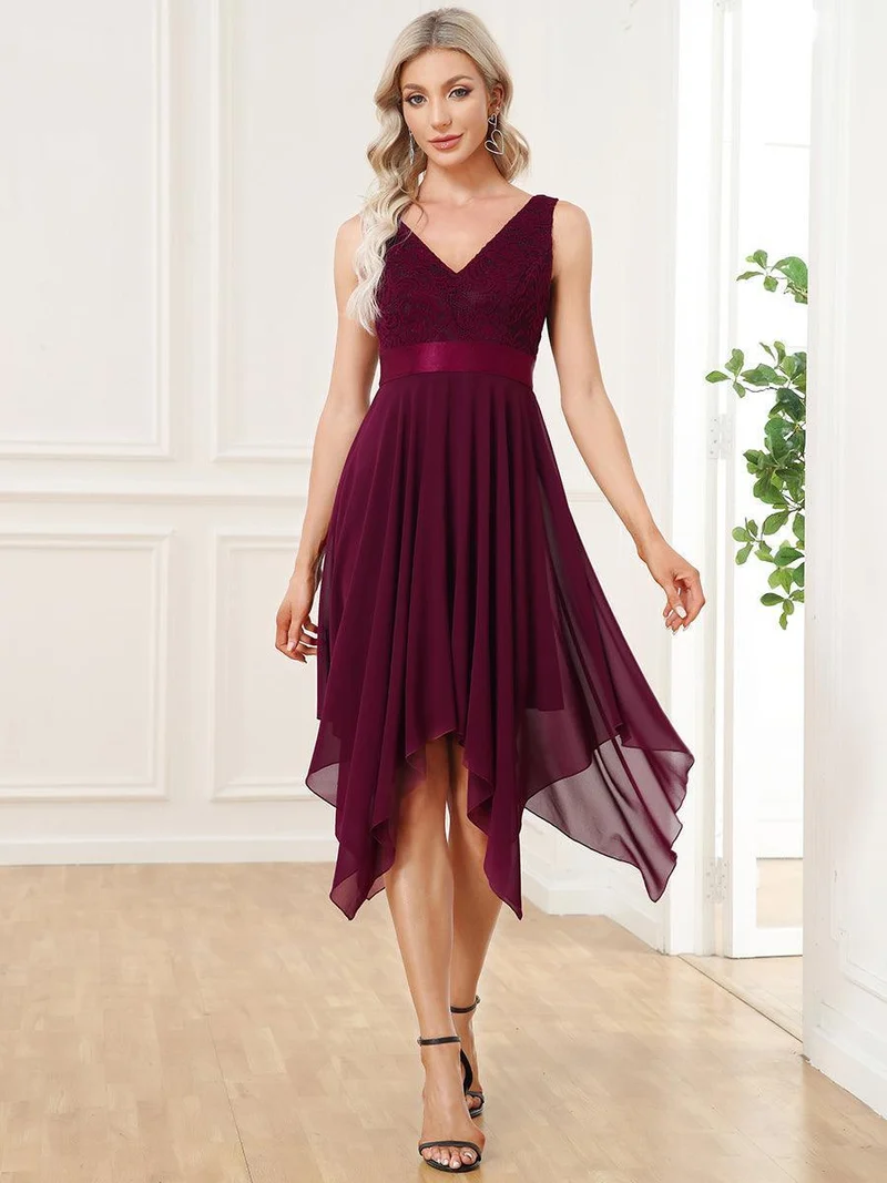 ever COSTA|Robe invitée mariage asymétrique en mousseline de soie