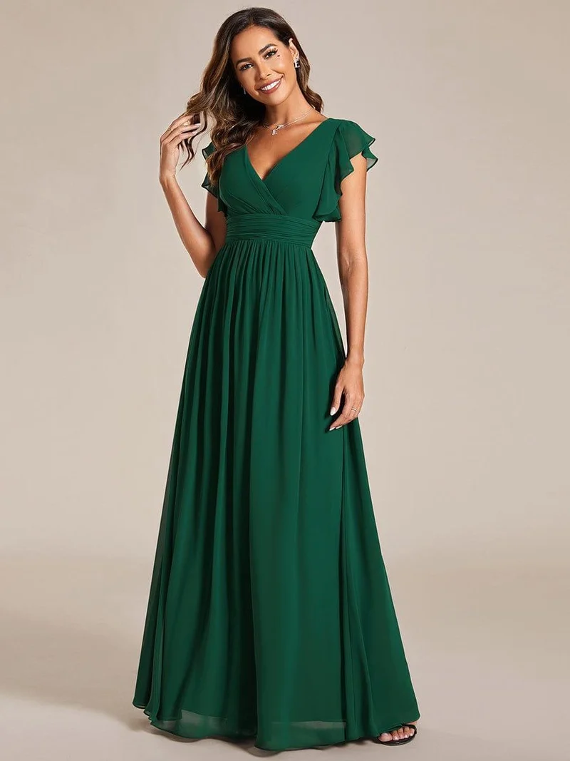 ever LILYANA|Robe de demoiselle d'honneur en mousseline avec dos découpé